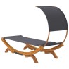 Lit repos et auvent 100x200x126 cm Bois courbé Anthracite 