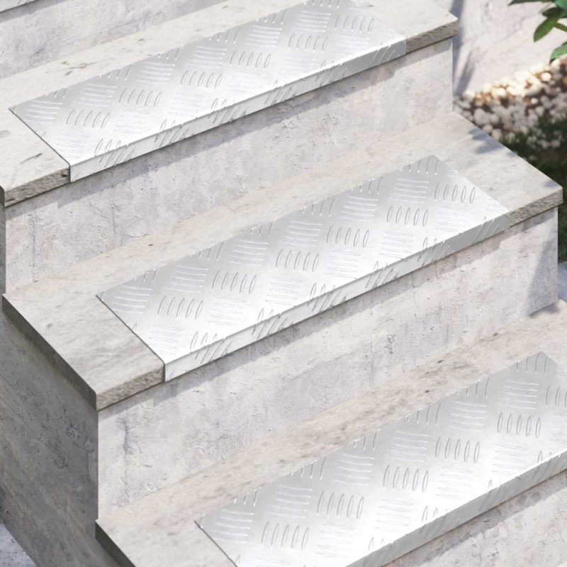Marches d'Escalier Aluminium - Paquet de 15, Antidérapant, 60x18 cm 