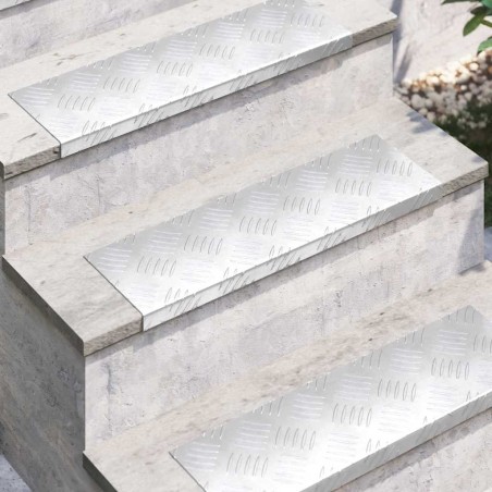 Marches d'Escalier Aluminium - Paquet de 15, Antidérapant, 60x18 cm 