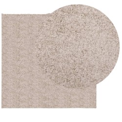 Tapis shaggy PAMPLONA poils longs moderne beige 240x240 cm 