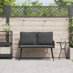 Banc de jardin Noir 114x64x78 cm Poly Rattan 