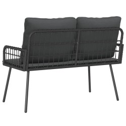 Banc de jardin Noir 114x64x78 cm Poly Rattan 