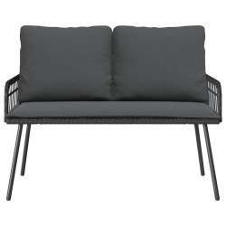 Banc de jardin Noir 114x64x78 cm Poly Rattan 