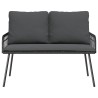 Banc de jardin Noir 114x64x78 cm Poly Rattan 