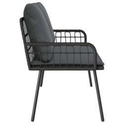 Banc de jardin Noir 114x64x78 cm Poly Rattan 