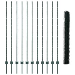 Set de clôture de jardin Lot de 2 Vert Métal, Plastique 