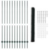 Set de clôture de jardin Lot de 2 Vert Métal, Plastique 