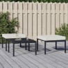 Tabourets de jardin et coussins sable lot de 2 60x60x35cm acier 