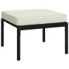 Tabourets de jardin et coussins sable lot de 2 60x60x35cm acier 