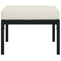Tabourets de jardin et coussins sable lot de 2 60x60x35cm acier 