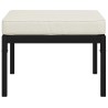 Tabourets de jardin et coussins sable lot de 2 60x60x35cm acier 