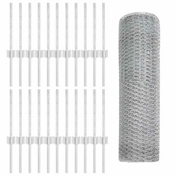 Poteaux de clôture 11 pcs U-Channel 40 cm en acier galvanisé 
