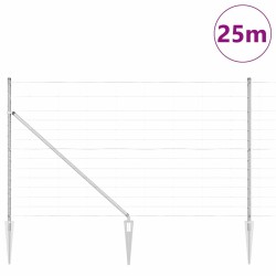 Grillage de Champ 1,4 x 25 m En Acier Galvanisé 