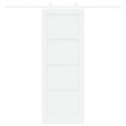Porte coulissante avec kit de quincaillerie blanche 73.5x198.5 cm en bois massif de pin 