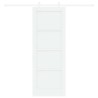 Porte coulissante avec kit de quincaillerie blanche 73.5x198.5 cm en bois massif de pin 