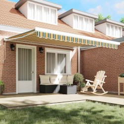 Tissu de remplacement pour auvent pour cadre 4x3.5 m Vert et Jaune 
