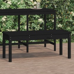 Banc de jardin noir 109x44x45 cm bois massif de pin 