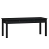 Banc de jardin noir 109x44x45 cm bois massif de pin 