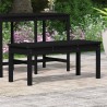 Banc de jardin noir 109x44x45 cm bois massif de pin 