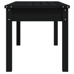 Banc de jardin noir 109x44x45 cm bois massif de pin 