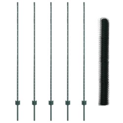 Poteaux de Clôture 5 pcs U-Channel Vert 150 cm Acier 