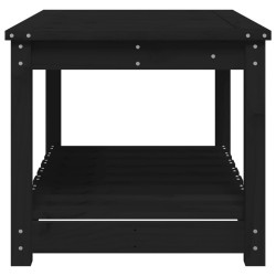 Table de jardin noir 82,5x50,5x45 cm bois massif de pin 