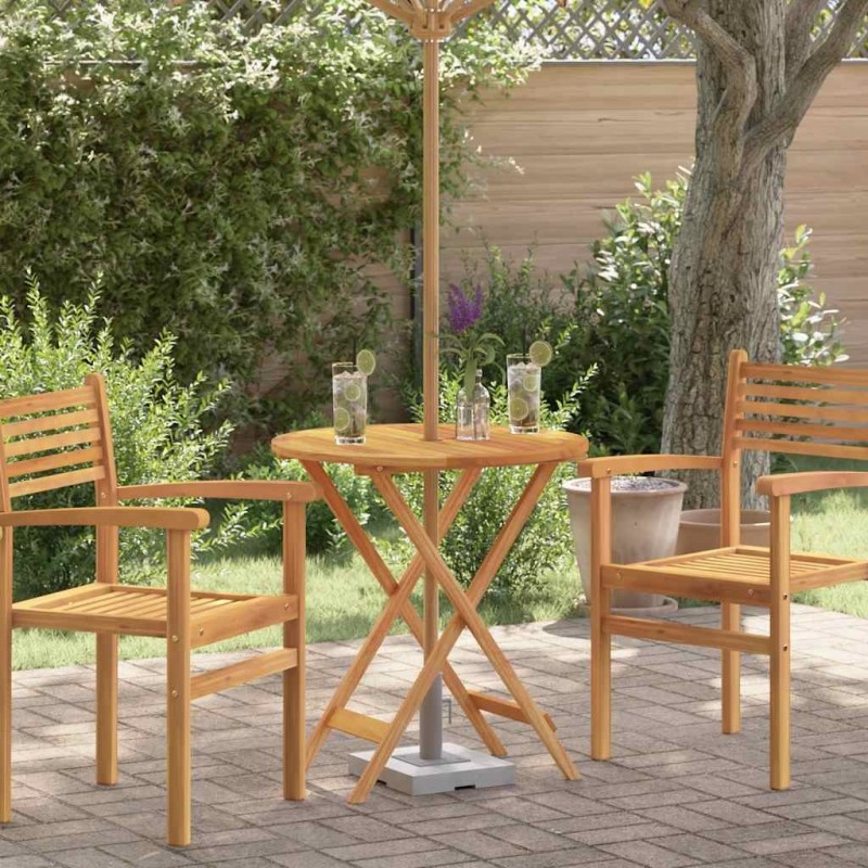 Table de jardin pliable Ø60x75 cm Bois d'eucalyptus solide Table de jardin pliable Ø60x75 cm Bois d'eucalyptus solide