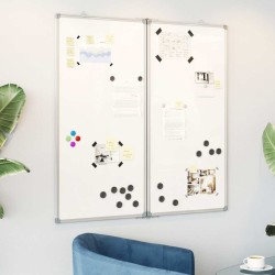 Tableau blanc magnétique pliable 80x80x1,7 cm aluminium 