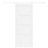 Porte Coulissante avec Kit Matériel Blanche 83x202 cm Bois Massif Pin 