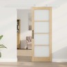 Porte Coulissante avec Kit 'ORKDAL'en Bois Massif et Verre 