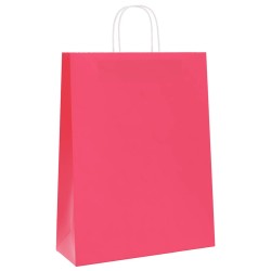 Sacs en papier 250 pcs avec poignées rose 32x12x42 cm 