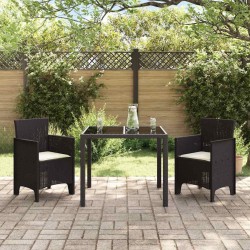 Chaises de jardin avec coussins 2 pcs Marron 53 x 49 x 85 cm 