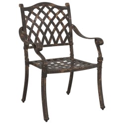 Fauteuils de jardin 2 pcs en aluminium bronze 