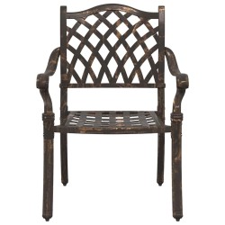 Fauteuils de jardin 2 pcs en aluminium bronze 