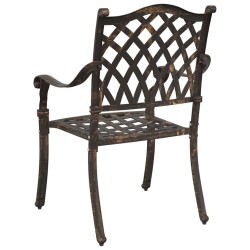 Fauteuils de jardin 2 pcs en aluminium bronze 
