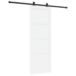 Porte coulissante avec ensemble de matériel 'ORKDAL'Blanc Bois massif de pin 
