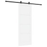 Porte coulissante avec ensemble de matériel 'ORKDAL'Blanc Bois massif de pin 