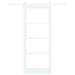 Porte coulissante avec quincaillerie 'ORKDAL'en bois blanc & verre 