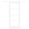 Porte coulissante avec quincaillerie 'ORKDAL'en bois blanc & verre 