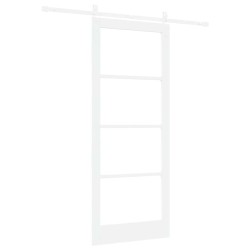 Porte coulissante avec quincaillerie 'ORKDAL'en bois blanc & verre 