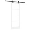Porte coulissante avec kit matériel 'ORKDAL'Bois massif blanc et verre 