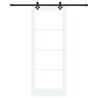 Porte coulissante avec kit matériel 'ORKDAL'Bois massif blanc et verre 