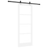 Porte coulissante avec kit matériel 'ORKDAL'Bois massif blanc et verre 