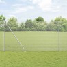 Clôture en fil soudé avec 13 poteaux en pointe 1.6x25 m Acier galvanisé 
