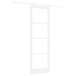 Porte coulissante avec ensemble de quincaillerie blanc 78x232 cm en bois massif de pin 