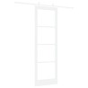 Porte coulissante avec ensemble de quincaillerie blanc 78x232 cm en bois massif de pin 