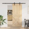 Porte coulissante et kit de quincaillerie 95x210 cm pin massif 