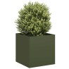 Jardinière vert olive 40x40x40 cm acier laminé à froid 