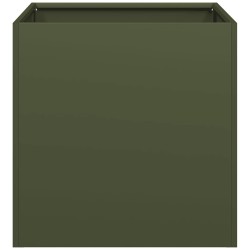 Jardinière vert olive 40x40x40 cm acier laminé à froid 