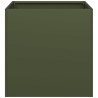 Jardinière vert olive 40x40x40 cm acier laminé à froid 